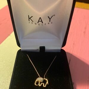 Kay jewelers rose gold elephant necklace